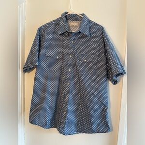 Wrangler Wrancher Pearl Snap Short Sleeve Button Up Shirt